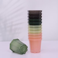 Pot de pépinière en plastique transparent de 9,8*9,5 cm, petit pot à fleurs pour plantes succulentes