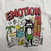 Supplier Terpercaya Harga Grosir Murah Kaos Putih Berkualitas Tinggi Lengan Pendek Katun Motif Kartun Custom MIXED EMOTION Kaos Pria