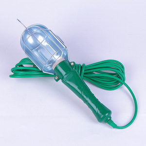 ไฟทำงานแบบพกพาสีเขียวพร้อมฝาเหล็กและสายไฟ 220V AC หลอดไส้สำหรับซ่อมยานยนต์และไฟส่องสว่างเครื่องมือกล - Product Image 3