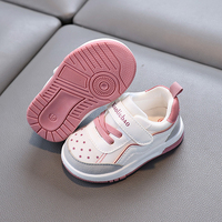 Chaussures basses décontractées pour enfants printemps-automne, style baskets blanches à pois, fermeture auto-agrippante, tige en cuir microfibre