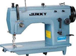 JUKKY 20U33 Industrie-Flachbett-Nähmaschine Zickzack Neu Elektronisch mit Servomotor Tisch und Gestell 13mm Maximale Nähstärke - Product Image 2