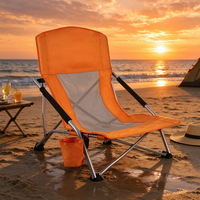 Siège de plage pliable en métal confortable et durable pour le camping et la pêche en plein air