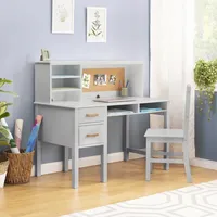Bureau d'étude en bois pour enfants avec chaise à tiroir et armoires de tableau d'affichage Bureaux d'ordinateur pour enfants Bureau d'étude d'angle pour enfants étudiants