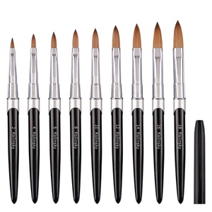 Customized 100% Kolinsky Oval Hair Acrylic <b>Nail</b> Brush with Metal Handle Private Label Soft Manicure Brush Acrylic Powder Brush - Product Image 3