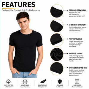 T-shirt Homme 100% Coton Personnalisé en Usine – Qualité Supérieure, Options d'Impression Photo, Manches Courtes, 220 Grammes, Teint Uni, Coupe Haute - Product Image 5