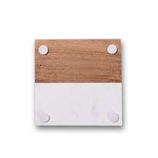 Customized Classic Style Metal Walnut Wood <b>Marble</b> <b>Coaster</b> & Mat Set Free Blanks Design & <b>Coasters</b> Included for Dining Occasions - Product Image 5