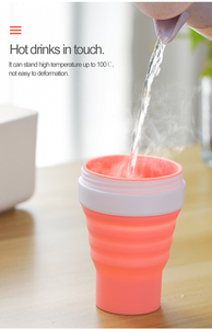 2019 Eco amigable ampliable Bpa libre multifuncional plegable de silicona taza de café con paja de la manga <span class=keywords><strong>y</strong></span> tapa - Product Image 4