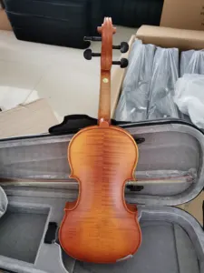 Großhandel Massivholz Violino Chinesisch 4/4-1/4 Premium Anfänger Violine Outfit mit Koffer und Schleife (AVL235AH)