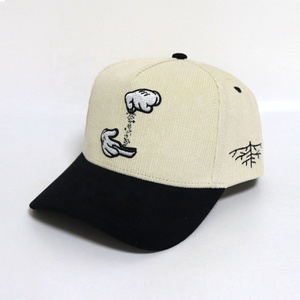 Il nuovo prodotto consiglia il classico tessuto in velluto a coste bicolore di alta qualità cappello Vintage stile Street cappellini da Baseball ricamati personalizzati - Product Image 1
