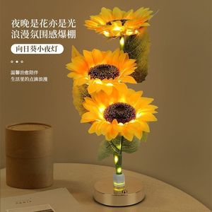 Lampe de table LED intelligente en forme de tournesol avec 1 an de durée de vie, ambiance romantique, décoration pour chambre à coucher, salon, cadeau d'anniversaire - Product Image 2