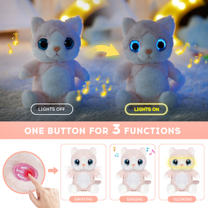 30 cm đôi mắt to Kitty Mèo đặc trưng ca hát Phát Sáng Led lắc lư nhảy múa trẻ em Đồ chơi squish Đồ chơi Quà Tặng unisex trẻ em và giảm căng thẳng - Product Image 3
