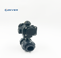 COKVER CK56 Katup Bola Pneumatik 2 Arah untuk Minyak Gas Air Aksi Ganda PVC/Cpvc DN15 DN100 PN1.0 MPA Suhu Sedang