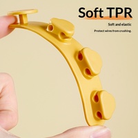 Clips adhésifs multi-usages en TPR pour organiser les câbles, fixation murale par ventouse pour câbles de données, fils de souris - Durables et peu encombrants