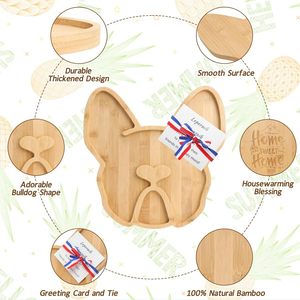 SINCERE planche à <span class=keywords><strong>fromage</strong></span> bouledogue français 12 "pouces Extra Large bambou jetable drôle <span class=keywords><strong>plateau</strong></span> de service apéritif <span class=keywords><strong>plateau</strong></span> chien cadeau - Product Image 3
