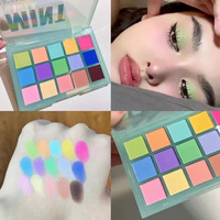 Palette d'ombres à paupières de 15 couleurs, palette d'ombres à paupières coréennes mates à paillettes, maquillage cosmétique, palette d'ombres à paupières pigmentées au néon, vente en gros