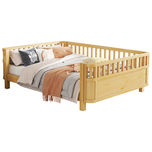 Cama Infantil de Madera Maciza <span class=keywords><strong>con</strong></span> Barandillas Anticaídas, Cama Colegiada que se Puede Unir a la Cama de los <span class=keywords><strong>Padres</strong></span> para Niños - Product Image 6