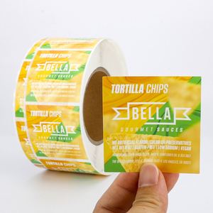 Etiquetas de Papel Rectangulares Resistentes al Agua y al Calor para Tortillas Bella, Impresión Offset, Ecológicas, Autoadhesivas, para Empaquetado - Product Image 1