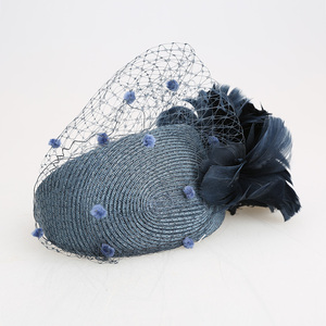 PP Braid Base Satin Wrapped <strong>Headband</strong> Fascinator <strong>Veil</strong> Dot Trim Accessory Fascinator Feather Flower <strong>Headband</strong> for Party - Product Image 6