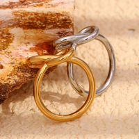 Dreamshow Bow Jewelry Chevalière Bague en plaqué or 18 carats Bague étanche en acier inoxydable