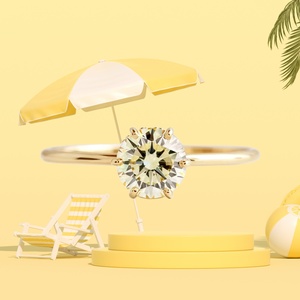 แหวนแต่งงานผู้หญิงดีไซน์เงินแท้ 925 ประดับเพทายสีเหลืองจาก UM JEWELRY - Product Image 3