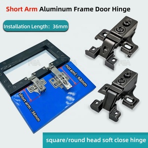 Bisagras de Amortiguación Hidráulicas Ajustables de Brazo Corto con Cierre Suave y Marco de Acero Laminado en Frío para Gabinetes, 20 Perfiles, Puerta de Vidrio Moderna para Cocina - Product Image 2