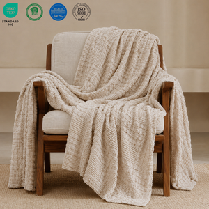 Manta Delgada <span class=keywords><strong>para</strong></span> las Cuatro Estaciones, Decoración de Dormitorio Personalizada, Manta Tejida <span class=keywords><strong>para</strong></span> Decoración, OEM ODM, Manta de Punto Waffle - Product Image 1