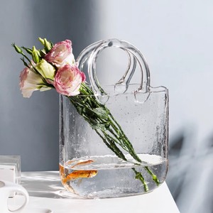 Decorative Table <strong>Glass</strong> <strong>Vases</strong> <strong>Glass</strong> Handbag Purse <strong>Bag</strong> Crystal Bud Flower <strong>Glass</strong> <strong>Vases</strong> - Product Image 3