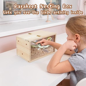 Kandang burung kandang pembiakan rumah kotak bersarang parkit desain transparan untuk <span class=keywords><strong>Cockatiel</strong></span> Lovebirds Budgie Finch Parrotlets Canary - Product Image 2