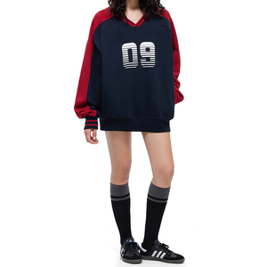 Pullover donna all'ingrosso manica lunga scollo a v maglie da <span class=keywords><strong>calcio</strong></span> logo personalizzato <span class=keywords><strong>felpe</strong></span> da donna - Product Image 2