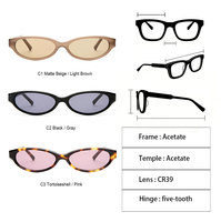 SUNEYES OEM&ODM Y2K Lunettes de soleil classiques de haute qualité, légères, ovales, petites montures, unisexes