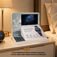 Exhibidor de Relojes Moderno de Acrílico Desmontable con Pantalla de Video Publicitaria de 15.6 Pulgadas, Totalmente Personalizable y Ligero para Fácil Transporte