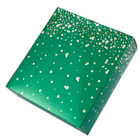 Boîte pliante personnalisée verte avec impression dorée, points en feuille d'or, revêtement UV, gaufrage et doublure en éponge pour emballage cadeau cosmétique et soins de la peau