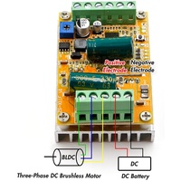 Contrôleur de moteur CC sans balais triphasé BLDC 5-50V 300W PWM sans capteur Hall, carte de commande de moteur