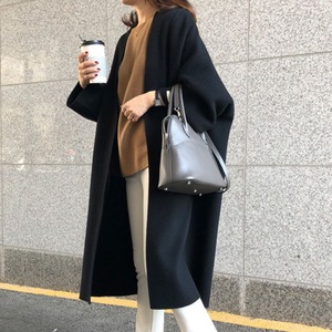 Manteau de tempérament Long de Style littéraire, veste droite de couleur unie à la mode, automne et hiver, vente en gros, <span class=keywords><strong>2022</strong></span> - Product Image 3