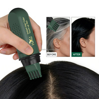 Stylo Crème Colorant Capillaire Herbal Sans Ammoniaque Couvre les Cheveux Gris Temporairement Qualité Supérieure Portable Peigne Double Couche en Plastique