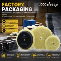 Tampon de polissage conique en laine jaune de 3 po (80 mm), grain 2000, coupe moyenne, pour le detailing et le lustrage de carrosserie automobile, OEM, 1000 Sheep, garantie 3 ans