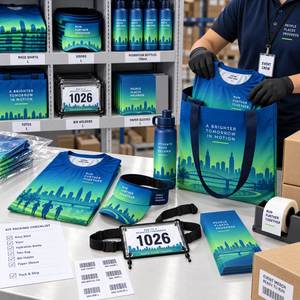 Paquete Personalizado para Participantes de Maratón con Camiseta de Carrera, Botella de Hidratación, Visera, Porta Dorsal y Bolsa Reutilizable para Eventos de Carrera - Product Image 2