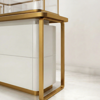 Vitrines de présentation de bijoux haut de gamme sur mesure, vitrines en verre, armoires à finition cuite, comptoirs à bijoux, présentoirs