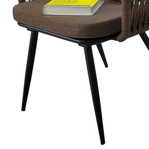 Silla de restaurante moderna Yoho, venta al por mayor, silla de cuerda de jardín de ocio de Metal con cojines para muebles de exterior, marco de aluminio - Product Image 5