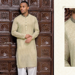 FASHIONISTA INTERNATIONAL <b>Men's</b> Shalwar Kameez/<b>Kurta</b> Pajama with Embroidered Neckline and Design for India & Pakistan - Product Image 1