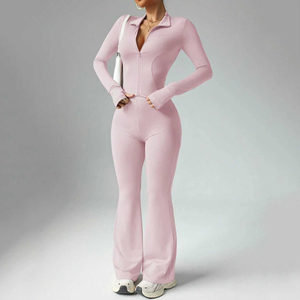 Của phụ nữ Khỏa Thân cảm giác rắn Breathable Trọng lượng nhẹ phía trước Logo dài tay áo Yoga Set với bùng quần-thoải mái phòng tập thể dục thể thao - Product Image 3