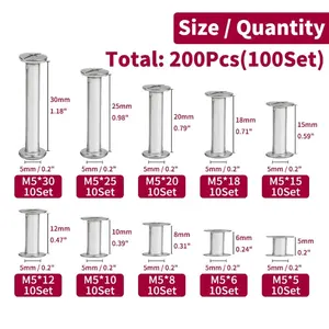 200 Uds tornillos Phillips Chicago cinturón de cuero monedero tornillo de encuadernación álbum de fotos calendario clavos <span class=keywords><strong>remaches</strong></span> de encuadernación - Product Image 4