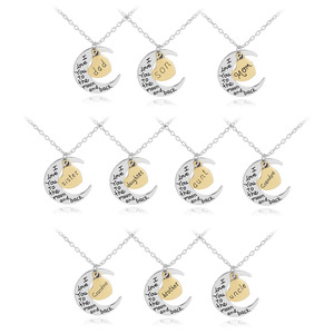 Bijoux personnalisés famille coeur lune pendentif collier pour femmes maman fille grand-mère <span class=keywords><strong>soeur</strong></span> - Product Image 5