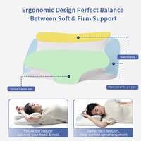 Oreiller cervical orthopédique contour de haute qualité oreiller anti-ronflement oreiller cervical ergonomique en mousse à mémoire de forme pour se détendre