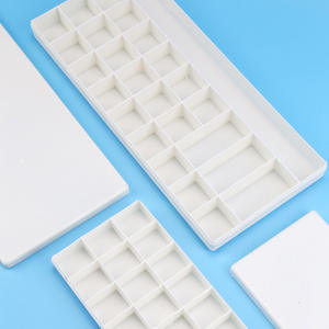 <span class=keywords><strong>Caja</strong></span> de paleta de colores de 24 cuadrículas de gran capacidad, almacenamiento de plástico portátil <span class=keywords><strong>para</strong></span> 25 pinceles de acuarela Gouache - Product Image 3