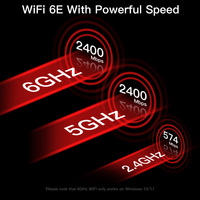 Tarjeta WIFI6 PCIE AX210 AX200 WIFI6E 1800M 3000M 5400M WIFI6 PCIE Tarjeta de Red de Triple Banda