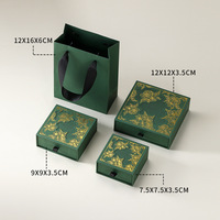 Premium de haute qualité Durable polyvalent Logo personnalisé vert bijoux bagues cadeau collier boîte d'emballage Bracelet boucles d'oreilles boîte