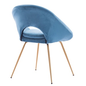 <span class=keywords><strong>Sedia</strong></span> Moderna da Soggiorno e Sala da Pranzo in <span class=keywords><strong>Tessuto</strong></span> di Velluto <span class=keywords><strong>Blu</strong></span> con Gambe in Metallo Dorato - Product Image 3