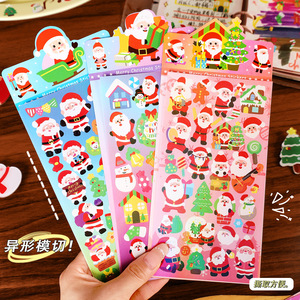 Pegatinas navideñas de dibujos animados, troqueladas, impermeables, de material PET, para niños, para decoración de diarios, regalo. - Product Image 1