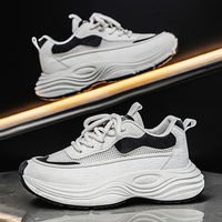 Chaussures de sport décontractées montantes pour hommes, en cuir microfibre, semelle en caoutchouc PU, imperméables et respirantes, style marche